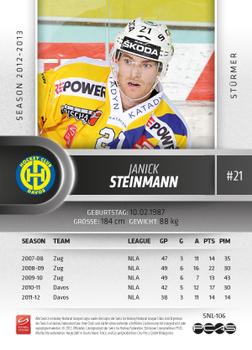 2012-13 Swiss National League #106 Janick Steinmann Back