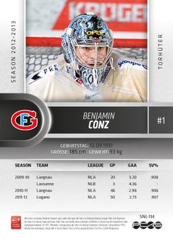 2012-13 Swiss National League #114 Benjamin Conz Back