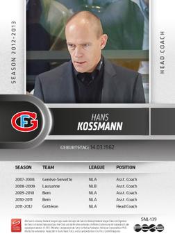 2012-13 Swiss National League #139 Hans Kossmann Back