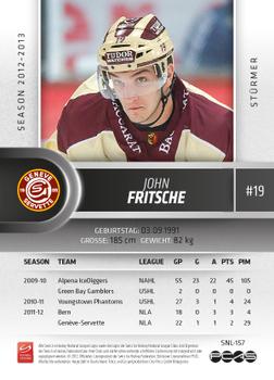 2012-13 Swiss National League #157 John Fritsche Back