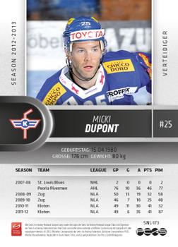 2012-13 Swiss National League #173 Micki Dupont Back