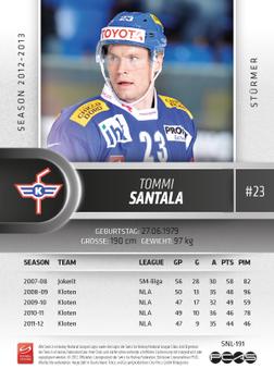 2012-13 Swiss National League #191 Tommi Santala Back