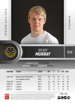 2012-13 Swiss National League #248 Brady Murray Back