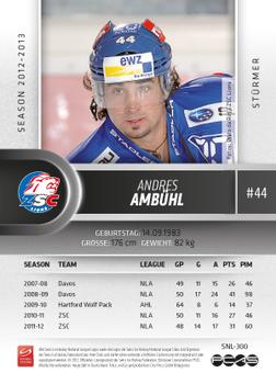 2012-13 Swiss National League #300 Andres Ambuhl Back