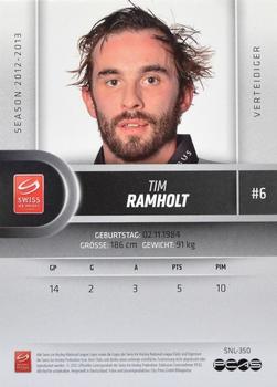 2012-13 Swiss National League #350 Tim Ramholt Back