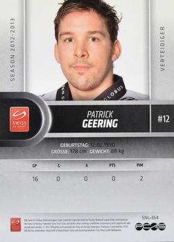 2012-13 Swiss National League #354 Patrick Geering Back