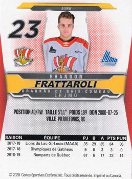 2019-20 Baie-Comeau Drakkar (QMJHL) #NNO Brandon Frattaroli Back