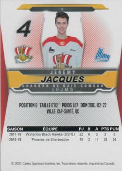 2019-20 Baie-Comeau Drakkar (QMJHL) #NNO Jeremy Jacques Back