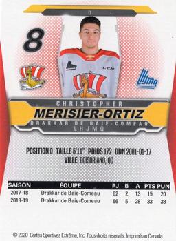 2019-20 Baie-Comeau Drakkar (QMJHL) #NNO Christopher Merisier-Ortiz Back