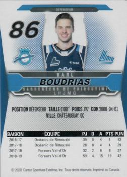 2019-20 Chicoutimi Sagueneens (QMJHL) Update #NNO Karl Boudrias Back