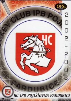 2002-03 OFS Plus (ELH) - Team Logos #Z6 IPB Pojistovna Pardubice Front
