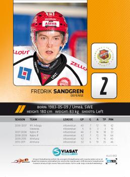 2011-12 HockeyAllsvenskan #ALLS-002 Fredrik Sandgren Back
