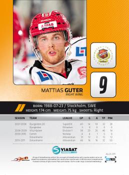 2011-12 HockeyAllsvenskan #ALLS-011 Mathias Guter Back