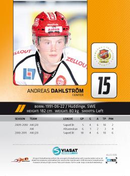 2011-12 HockeyAllsvenskan #ALLS-020 Andreas Dahlström Back