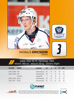 2011-12 HockeyAllsvenskan #ALLS-049 Rasmus Ericsson Back