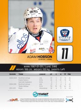 2011-12 HockeyAllsvenskan #ALLS-055 Adam Hobson Back