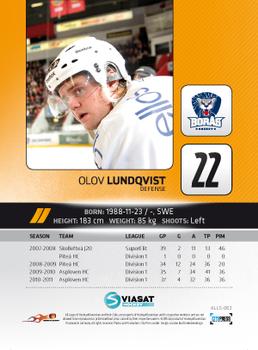 2011-12 HockeyAllsvenskan #ALLS-062 Olov Lundqvist Back