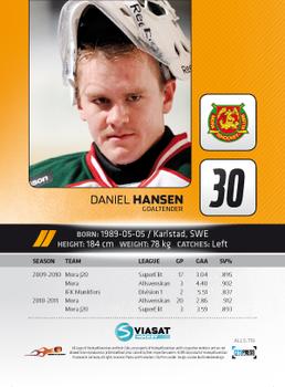 2011-12 HockeyAllsvenskan #ALLS-119 Daniel Hansen Back