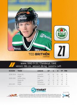 2011-12 HockeyAllsvenskan #ALLS-159 Ted Brithen Back