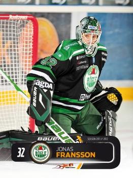 2011-12 HockeyAllsvenskan #ALLS-161 Jonas Fransson Front