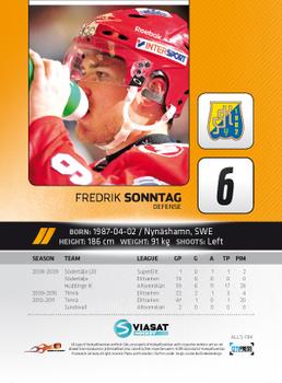 2011-12 HockeyAllsvenskan #ALLS-194 Fredrik Sonntag Back