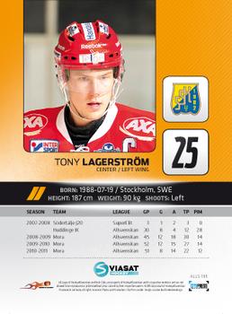 2011-12 HockeyAllsvenskan #ALLS-195 Tony Lagerstrom Back