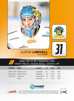 2011-12 HockeyAllsvenskan #ALLS-208 Gustav Lindvall Back