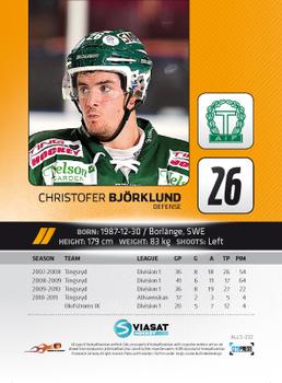 2011-12 HockeyAllsvenskan #ALLS-222 Christoffer Björklund Back