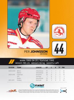 2011-12 HockeyAllsvenskan #ALLS-253 Per Johnsson Back