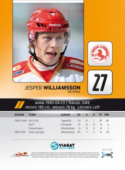 2011-12 HockeyAllsvenskan #ALLS-262 Jesper Williamsson Back
