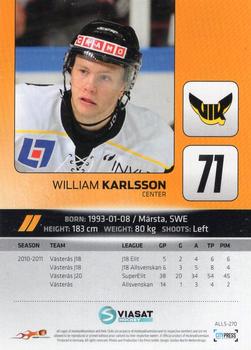 2011-12 HockeyAllsvenskan #ALLS-270 William Karlsson Back