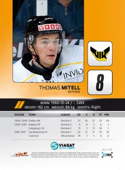 2011-12 HockeyAllsvenskan #ALLS-278 Thomas Mitell Back