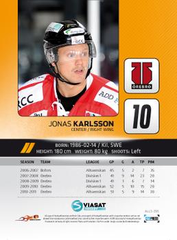 2011-12 HockeyAllsvenskan #ALLS-295 Jonas Karlsson Back