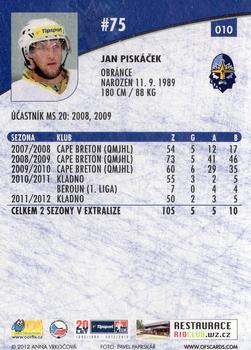 2012-13 Czech OFS Plus #010 Jan Piskacek Back