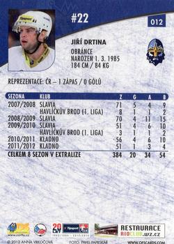 2012-13 Czech OFS Plus #012 Jiri Drtina Back