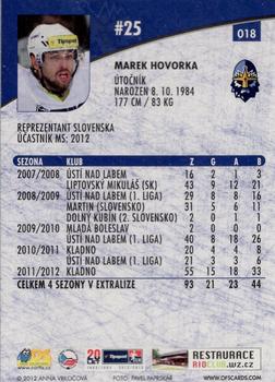 2012-13 Czech OFS Plus #018 Marek Hovorka Back
