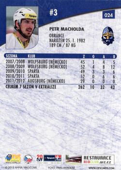 2012-13 Czech OFS Plus #024 Petr Macholda Back