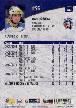 2012-13 Czech OFS Plus #033 Dan Ruzicka Back