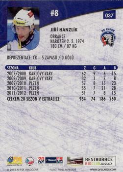 2012-13 Czech OFS Plus #037 Jiri Hanzlik Back