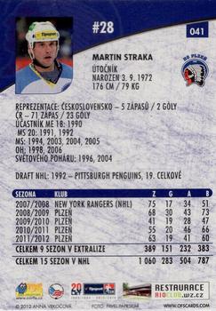 2012-13 Czech OFS Plus #041 Martin Straka Back