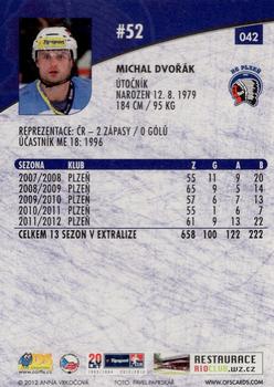 2012-13 Czech OFS Plus #042 Michal Dvorak Back