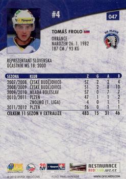 2012-13 Czech OFS Plus #047 Tomas Frolo Back