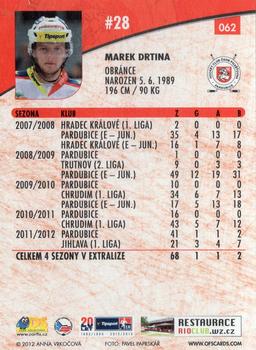 2012-13 Czech OFS Plus #062 Marek Drtina Back
