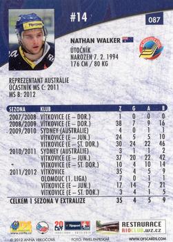 2012-13 Czech OFS Plus #087 Nathan Walker Back