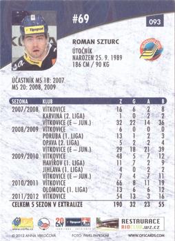 2012-13 Czech OFS Plus #093 Roman Szturc Back