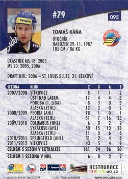 2012-13 Czech OFS Plus #095 Tomas Kana Back