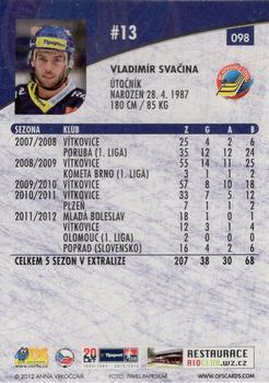 2012-13 Czech OFS Plus #098 Vladimir Svacina Back