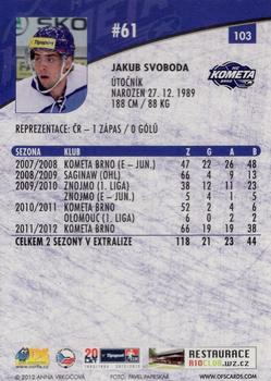 2012-13 Czech OFS Plus #103 Jakub Svoboda Back