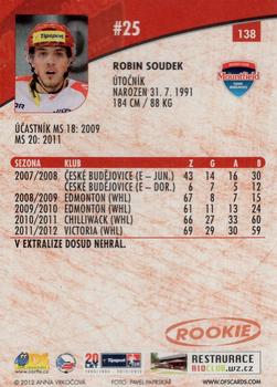 2012-13 Czech OFS Plus #138 Robin Soudek Back