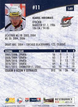 2012-13 Czech OFS Plus #149 Karel Hromas Back